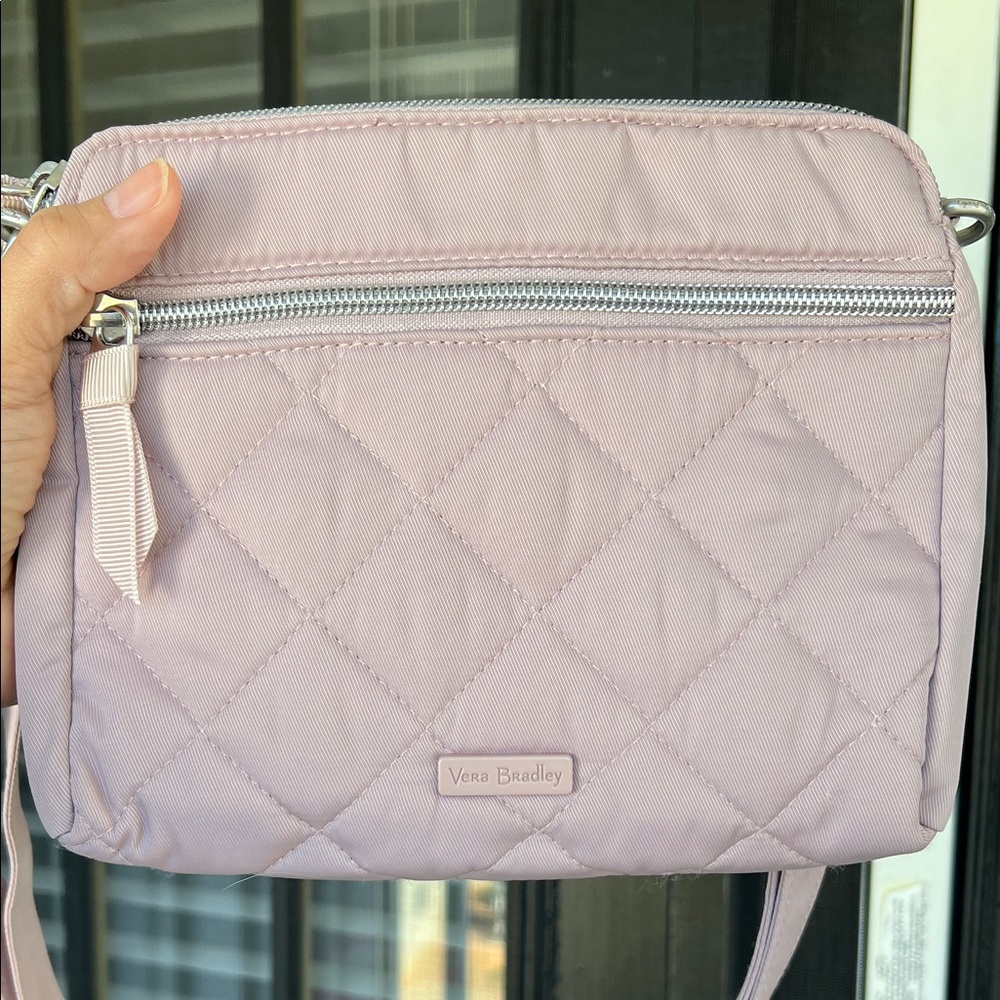 Vera Bradley Performance Twill Triple Compartment Crossbody in Dover Mauve